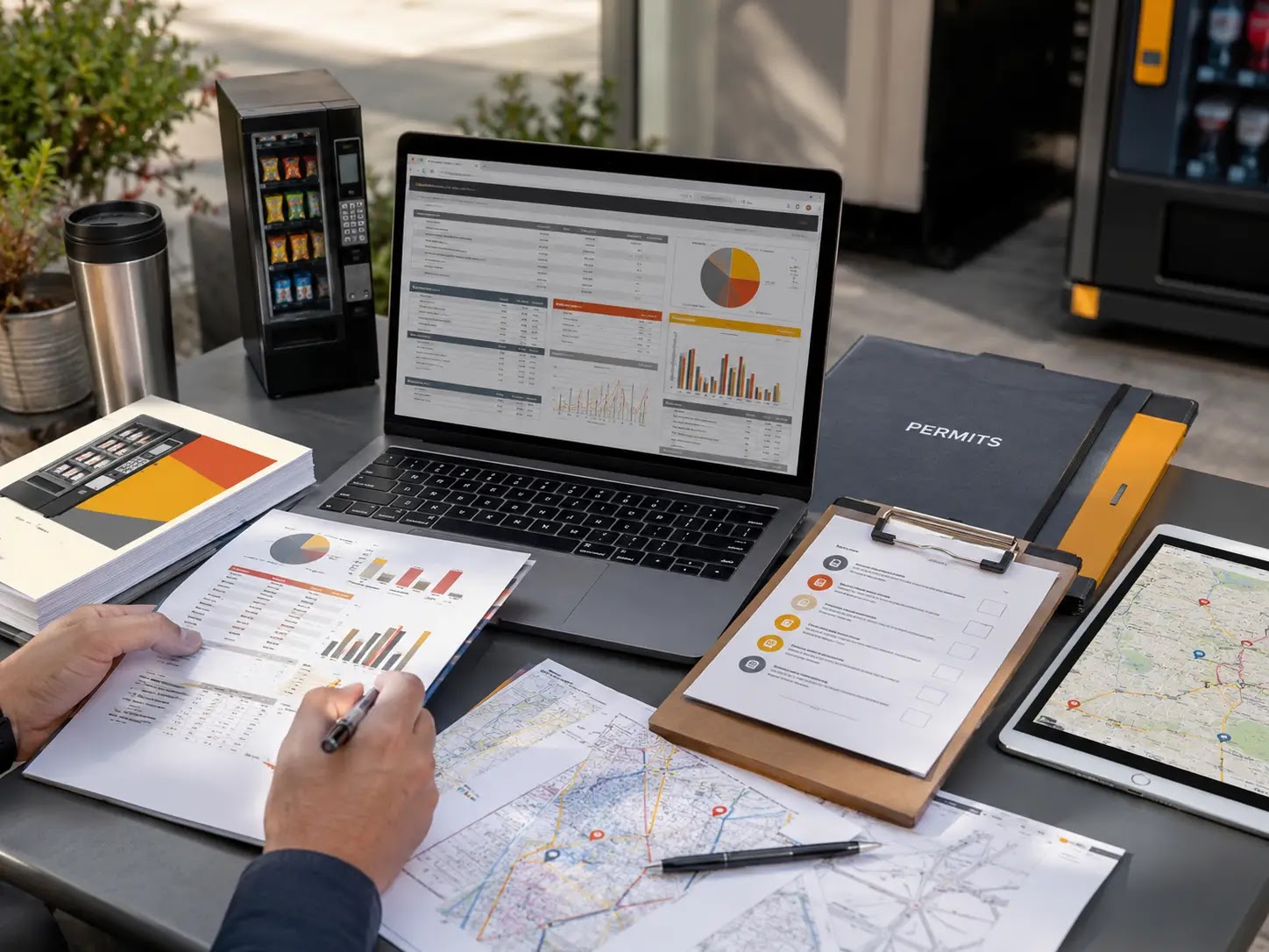 Vending Machine financial model and startup budget planning materials